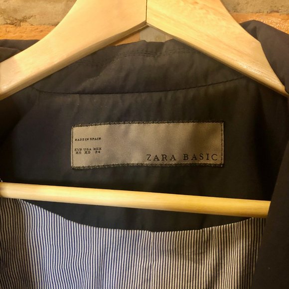 Zara Navy Trench Coat - Picture 6 of 6